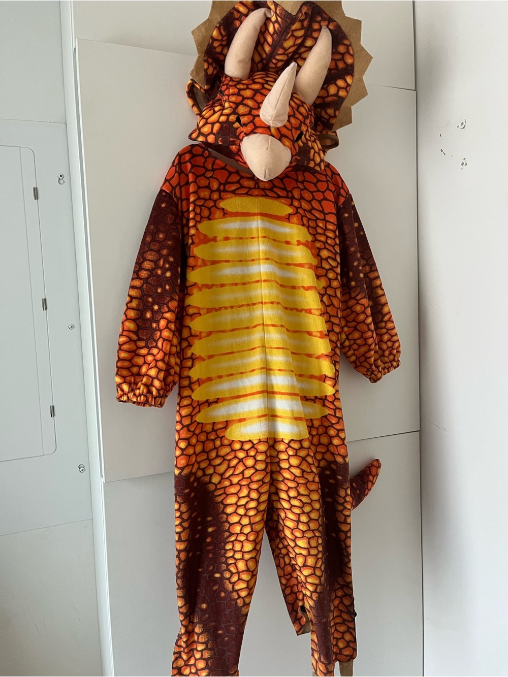 Kids Triceratops Dinosaur Costume - Orange